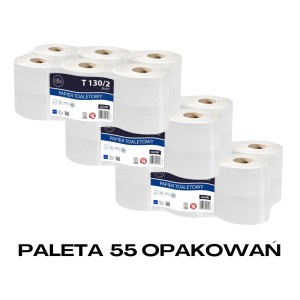 Paleta 55 opakowań - Papier toaletowy z celulozy LAMIX T Ellis Proffesional 130/2 pap. jumbo biały 6248