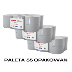 Paleta 55 opakowań - Papier toaletowy makulaturowy LAMIX T Cliver 130/1 Szary 6231