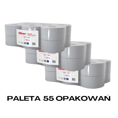 Paleta 55 opakowań - Papier toaletowy makulaturowy LAMIX T Cliver 130.jpg