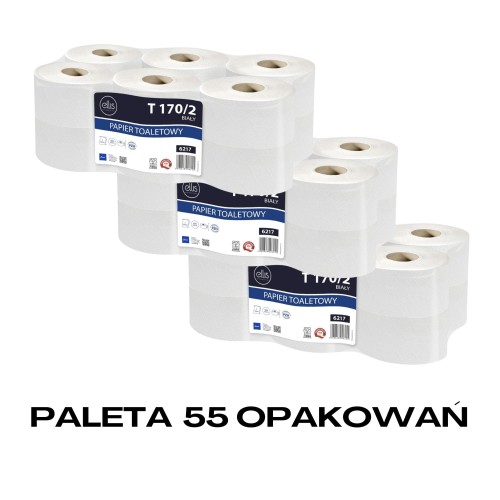 Paleta 55 opakowań  Papier toaletowy jumbo LAMIX T Ellis Proffesional 170.jpg