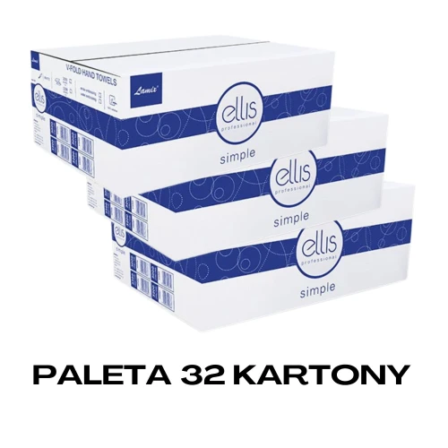Paleta 32 kartony - Ręcznik składany celulozowy LAMIX V Ellis Profesional Simple 3000 biały 2837.jpg