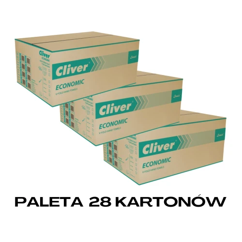 Paleta 28 kartonów Ręcznik składany makulatura LAMIX V Cliver Economic 4000 biały.jpg