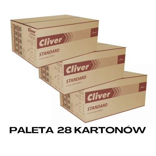 Paleta 28 kartonów  Ręcznik składany makulatura LAMIX V Cliver Standard 4000 Extra biały.jpg